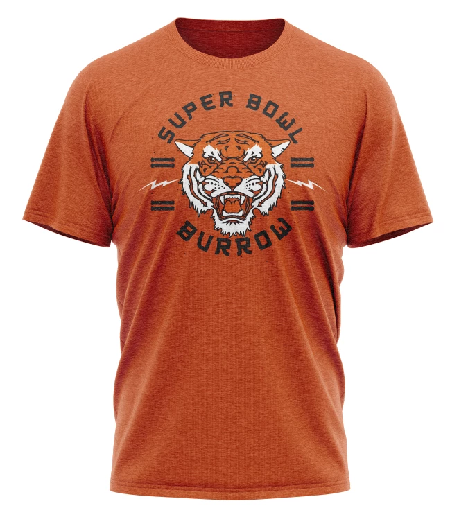 Pauer Sports Super Bowl Burrow Tri Blend Tee 4 Pauer Sports Super Bowl Burrow Tri Blend Tee