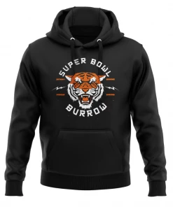 Pauer Sports Just Dropped Super Bowl Burrow Core Fleece Pullover Hooded Sweatshirt