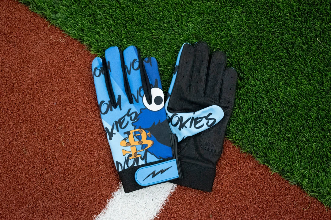 Pauer Sports Cookie Monster Full Dye Sublimated Batting Gloves 3 Pauer Sports Cookie Monster Full Dye Sublimated Batting Gloves