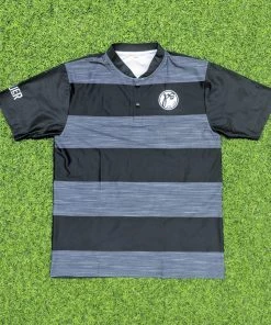 Pauer Sports Grey/Black Striped Pauer Dri-Fit Full-Dye Polo