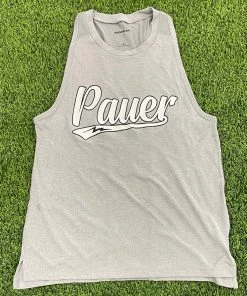 Pauer Sports Pauer Script Silver ATHLETIC Women’s Tanks Sport-TEK