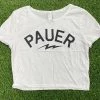 Pauer Sports Pauer University White Crop Top Just Dropped