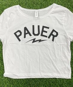 Pauer Sports Pauer University White Crop Top Just Dropped
