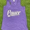 Pauer Sports Pauer Script Purple Women’s Tanks