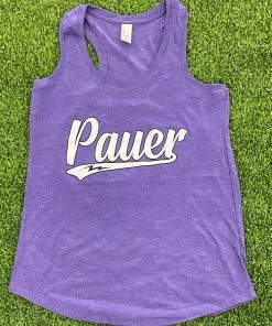 Pauer Sports Pauer Script Purple Women’s Tanks