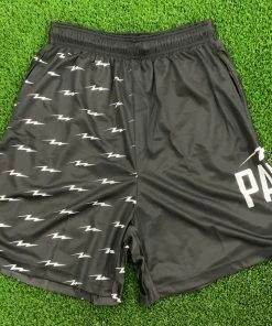 Pauer Sports Bottoms Pauer Bolts Black Graphic Short
