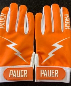 Pauer Sports Pauer Bolt Orange/White Batting Gloves GEAR