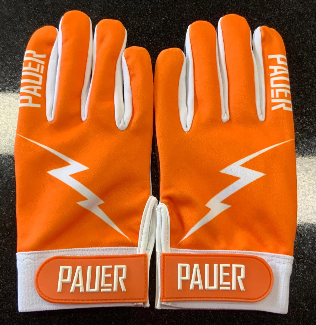 Pauer Sports Pauer Bolt Orange/White Batting Gloves GEAR 3 Pauer Sports Pauer Bolt Orange/White Batting Gloves GEAR