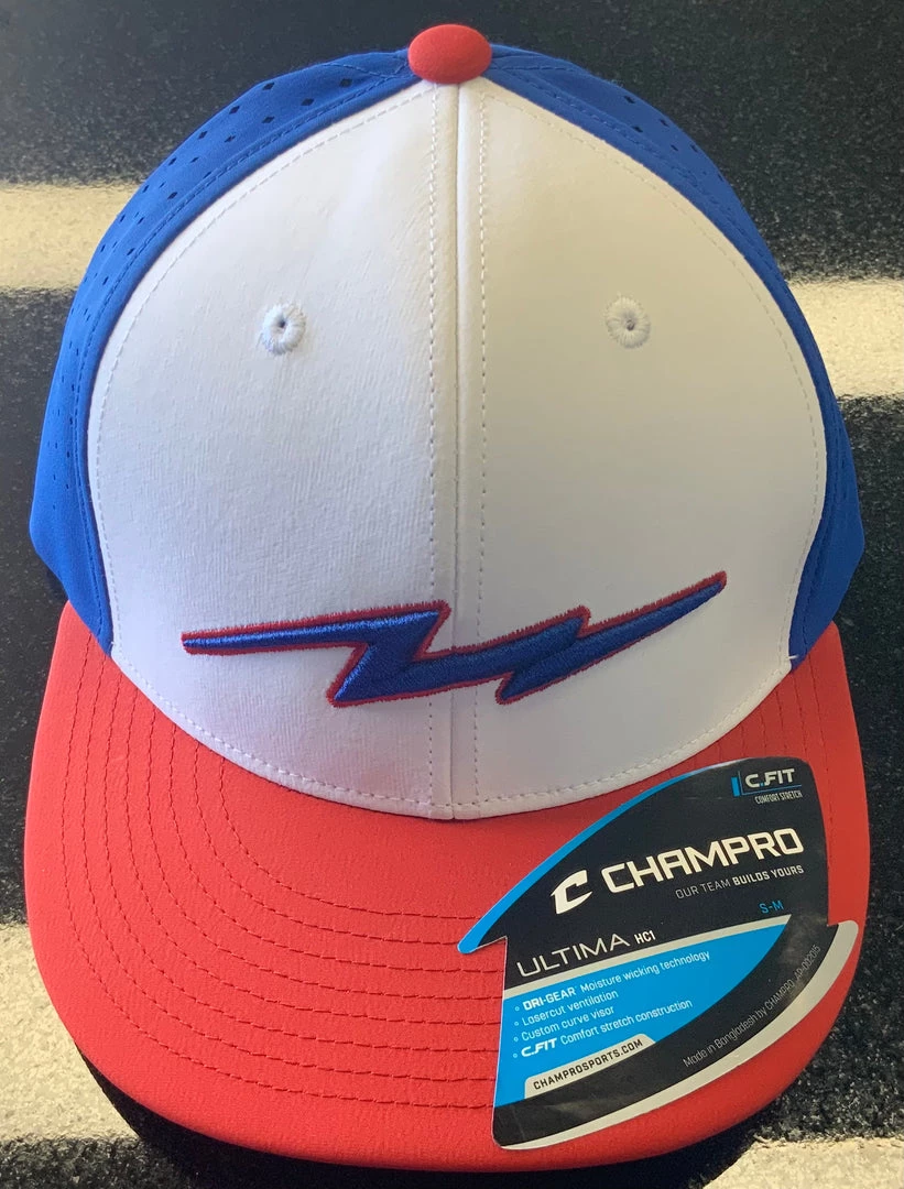 Pauer Sports Pauer Bolt White/Royal/Red Champro HC1 Headwear 3 Pauer Sports Pauer Bolt White/Royal/Red Champro HC1 Headwear