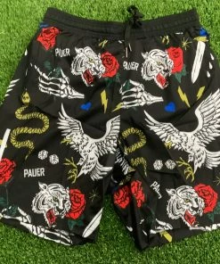 Pauer Sports Men Pauer WildLife Black Graphic Shorts