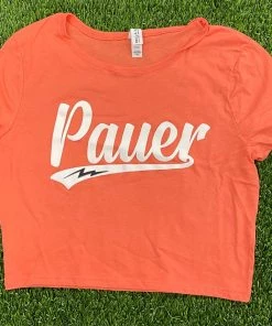 Pauer Sports Just Dropped Pauer Script Peach Crop Top
