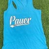 Pauer Sports Pauer Script Teal Women’s Tanks Just Dropped