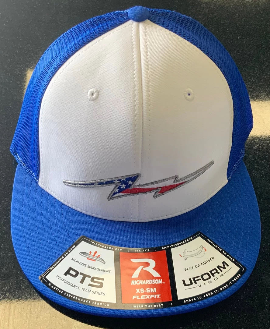 Pauer Sports Just Dropped Pauer White/Royal/Royal W/FLAG Bolt Logo Richardson PTS20 Mesh 3 Pauer Sports Just Dropped Pauer White/Royal/Royal W/FLAG Bolt Logo Richardson PTS20 Mesh