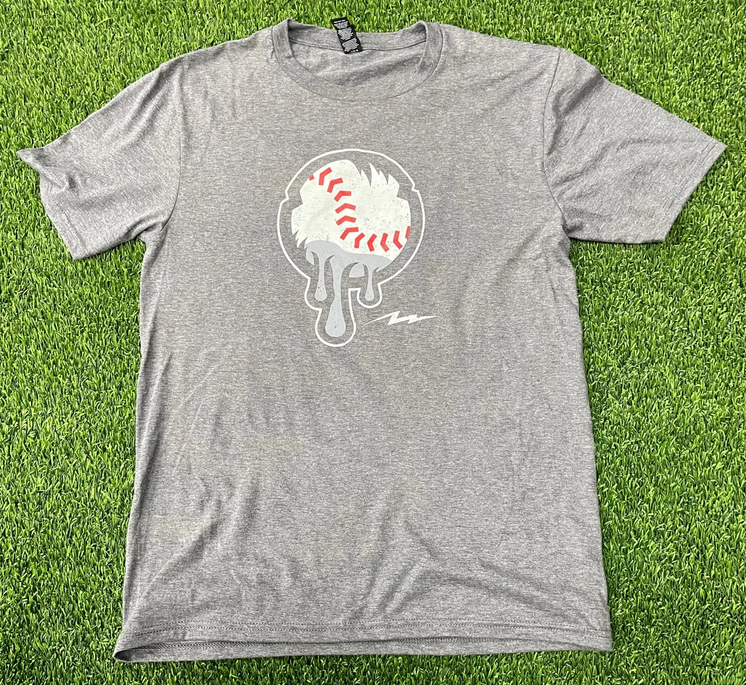 Pauer Sports Pauer Baseball Drip Grey Tee 3 Pauer Sports Pauer Baseball Drip Grey Tee