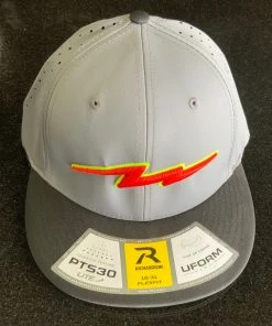 Pauer Sports Headwear Pauer Charcoal/Blk Red/Volt Bolt PTS30