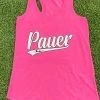 Pauer Sports Just Dropped Pauer Script Pink Women’s Tanks