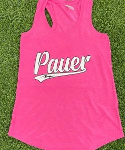 Pauer Sports Just Dropped Pauer Script Pink Women’s Tanks