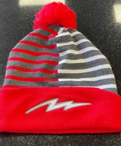 Pauer Sports Pauer Bolt Beanie Red/Grey