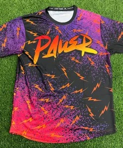 Pauer Sports Men Pauer Graffiti Bolts All Over Black/Purple Jersey