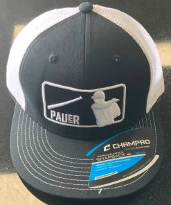 Pauer Sports Headwear Pauer Black/White Bat Flip Champro Snap Back