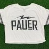 Pauer Sports Women Pauer Bolt Crop Top White 1 Pauer Sports Women Pauer Bolt Crop Top White