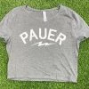 Pauer Sports Pauer University Grey Crop Top Just Dropped