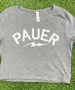 Pauer Sports Pauer University Grey Crop Top Just Dropped
