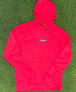 Pauer Sports Pauer Black/White Bolt Dry Fit Hoody Red