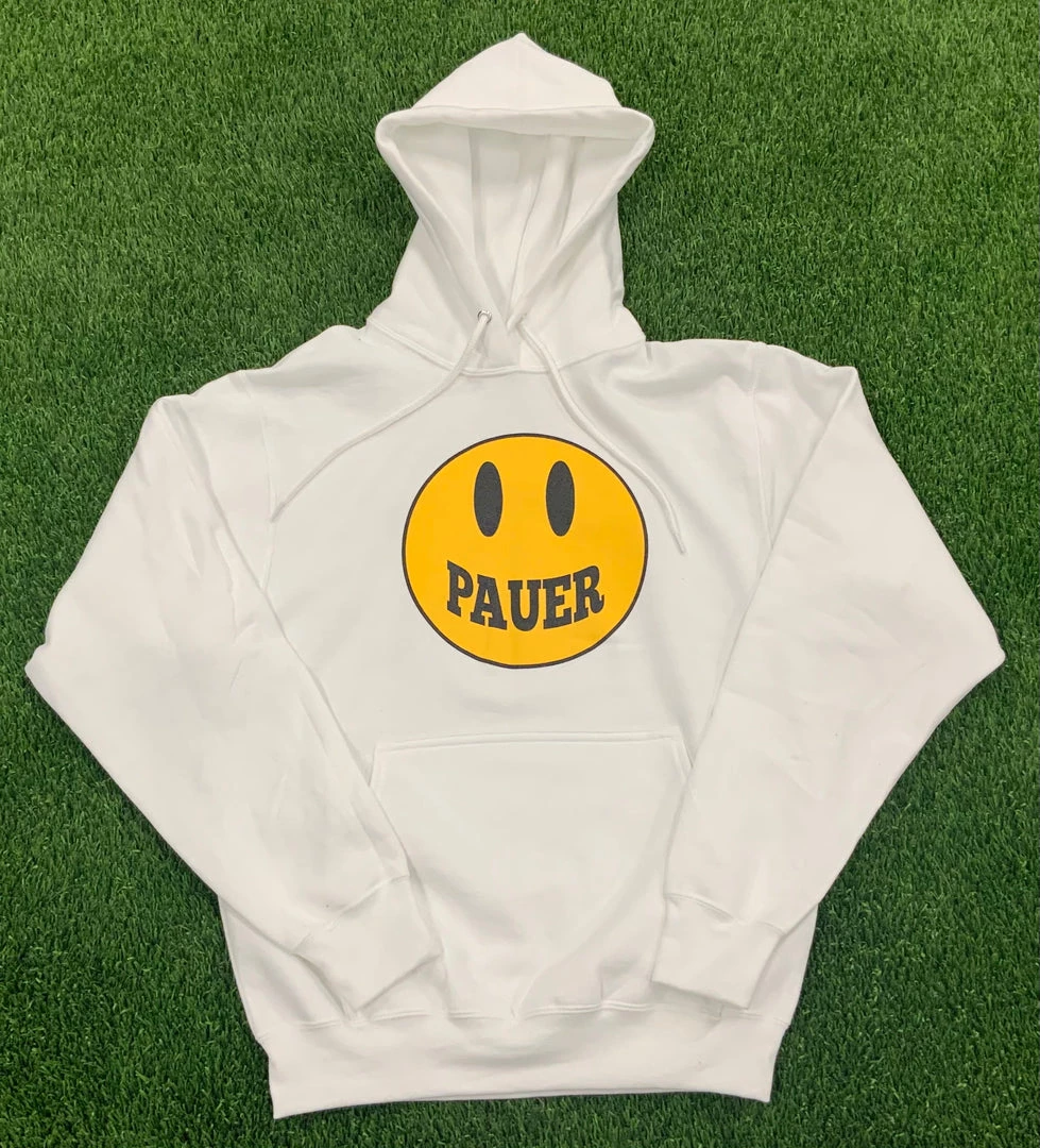 Pauer Sports Pauer Smiley Face White Hoodie 3 Pauer Sports Pauer Smiley Face White Hoodie