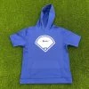 Pauer Sports Kids Pauer Diamond Royal Fleece Short Sleeve Hooded Pullover