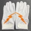 Pauer Sports Pauer Bolt White/Orange Batting Gloves GEAR 2 Pauer Sports Pauer Bolt White/Orange Batting Gloves GEAR