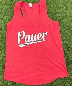 Pauer Sports Just Dropped Pauer Script Red Women’s Tanks