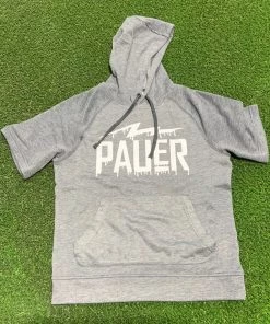 Pauer Sports Just Dropped Pauer Grey/White Drip Short Sleeve Hooded Sweatshirt