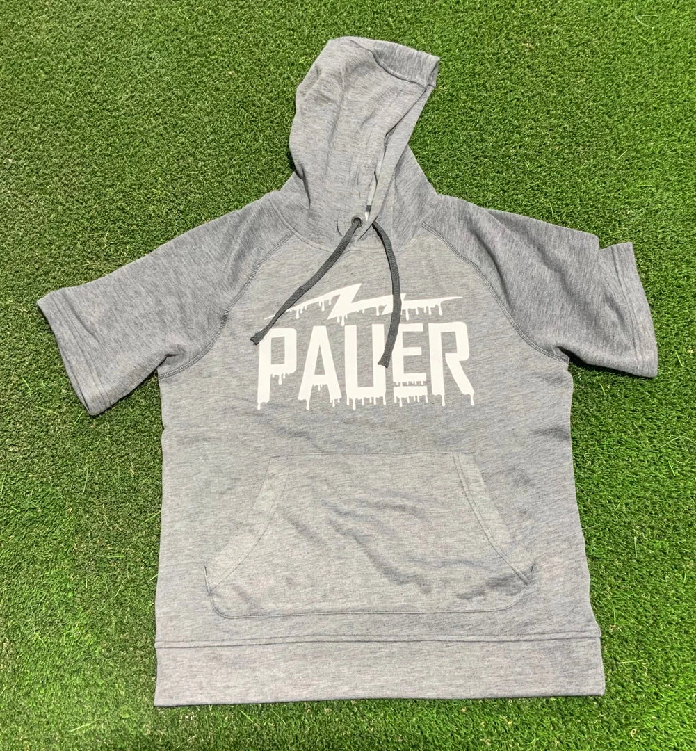 Pauer Sports Just Dropped Pauer Grey/White Drip Short Sleeve Hooded Sweatshirt 3 Pauer Sports Just Dropped Pauer Grey/White Drip Short Sleeve Hooded Sweatshirt