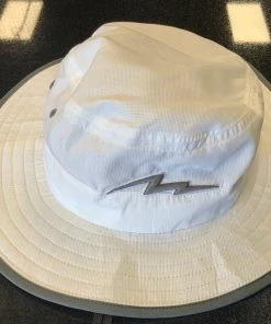 Pauer Sports Pauer White Charcoal Bolt Logo Richardson Boonie Headwear