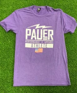 Pauer Sports Purple Pauer Performance ATHLETE Short Sleeve T-Shirt Men