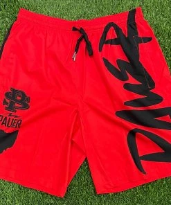 Pauer Sports Men Pauer Logos Sport-Stretch Graphic Short Red