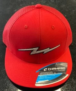 Pauer Sports Headwear Pauer Bolt Red Champro Snap Back