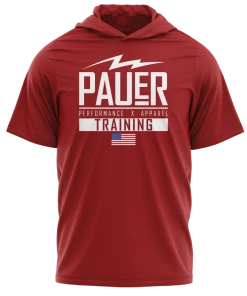 Pauer Sports Kids Pauer Training Fleece Short Sleeve Hooded Pullover