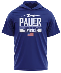Pauer Sports Tops Pauer Training Fleece Short Sleeve Hooded Pullover