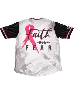 Pauer Sports Pauer Faith Over Fear Breast Cancer Awareness Dri-Fit V-Neck T-Shirt