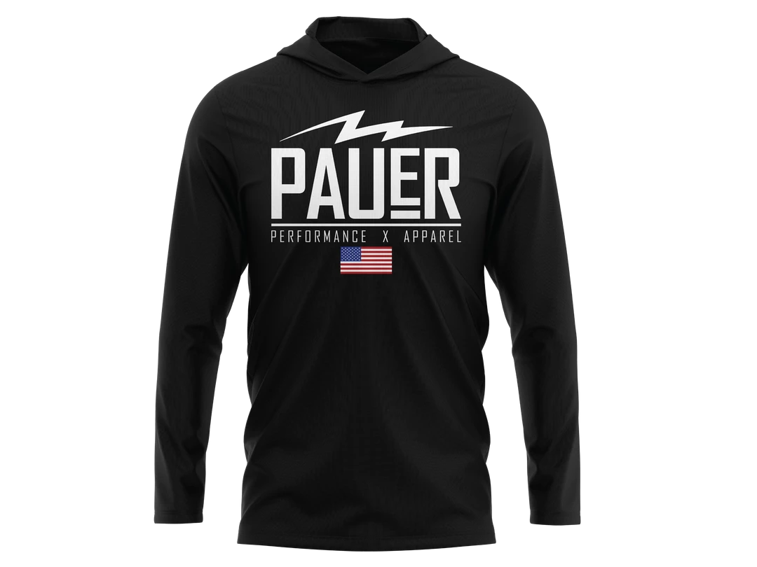 Pauer Sports Pauer Classic Logo Blend Wicking Long Sleeve Hoodie 4 Pauer Sports Pauer Classic Logo Blend Wicking Long Sleeve Hoodie